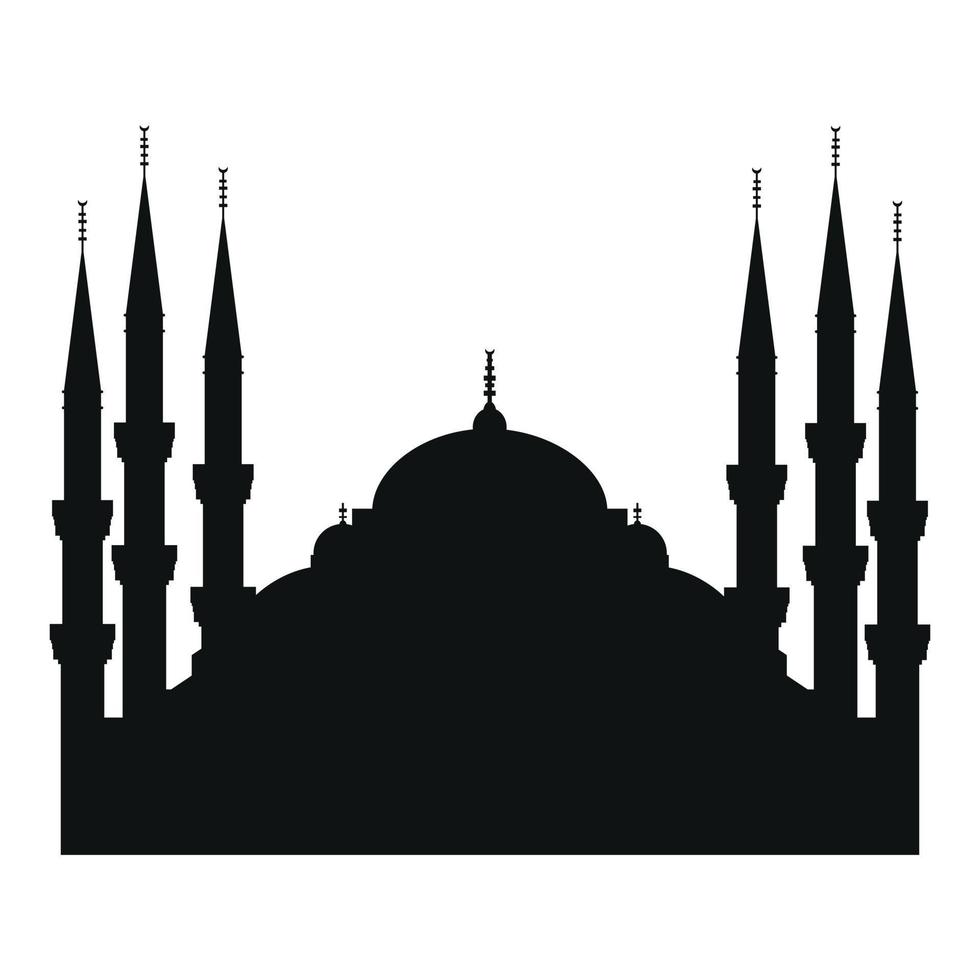 Blaue Moschee Truthahn Silhouette Vektor Illustration