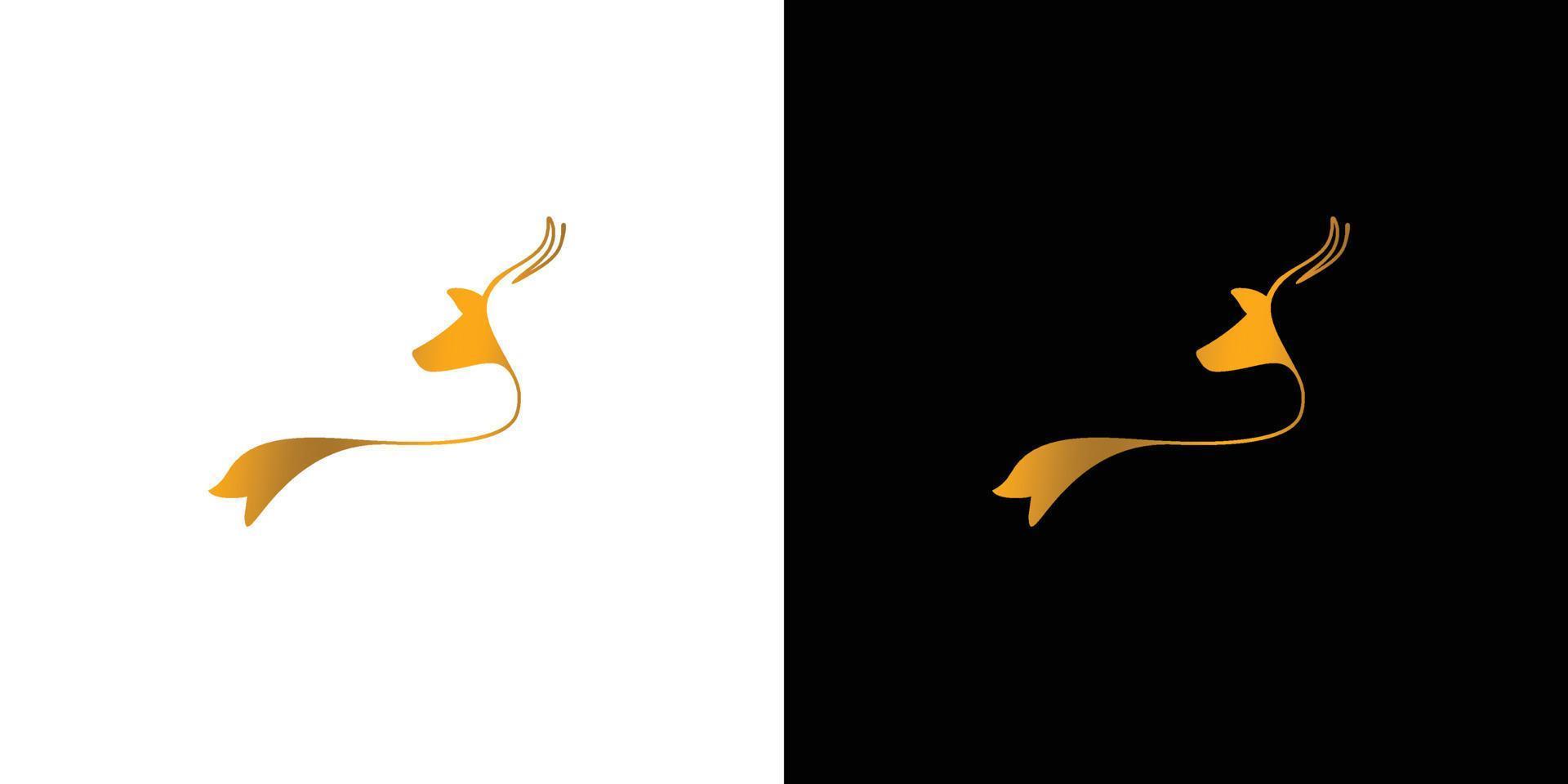 Modernes und luxuriöses Hirsch-Logo-Design vektor