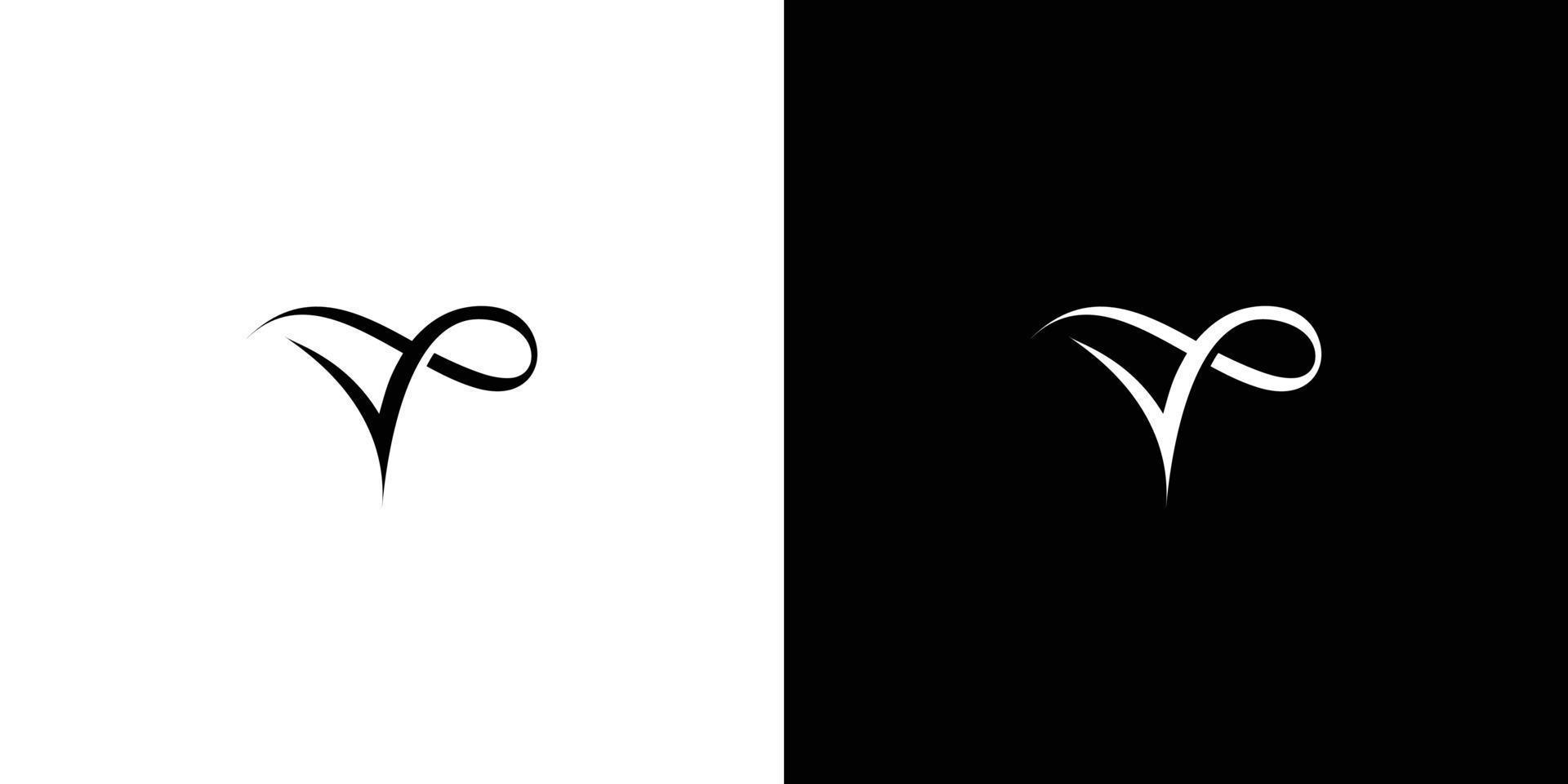 modernes und einfaches handschriftliches buchstabe-v-initialen-logo-design vektor