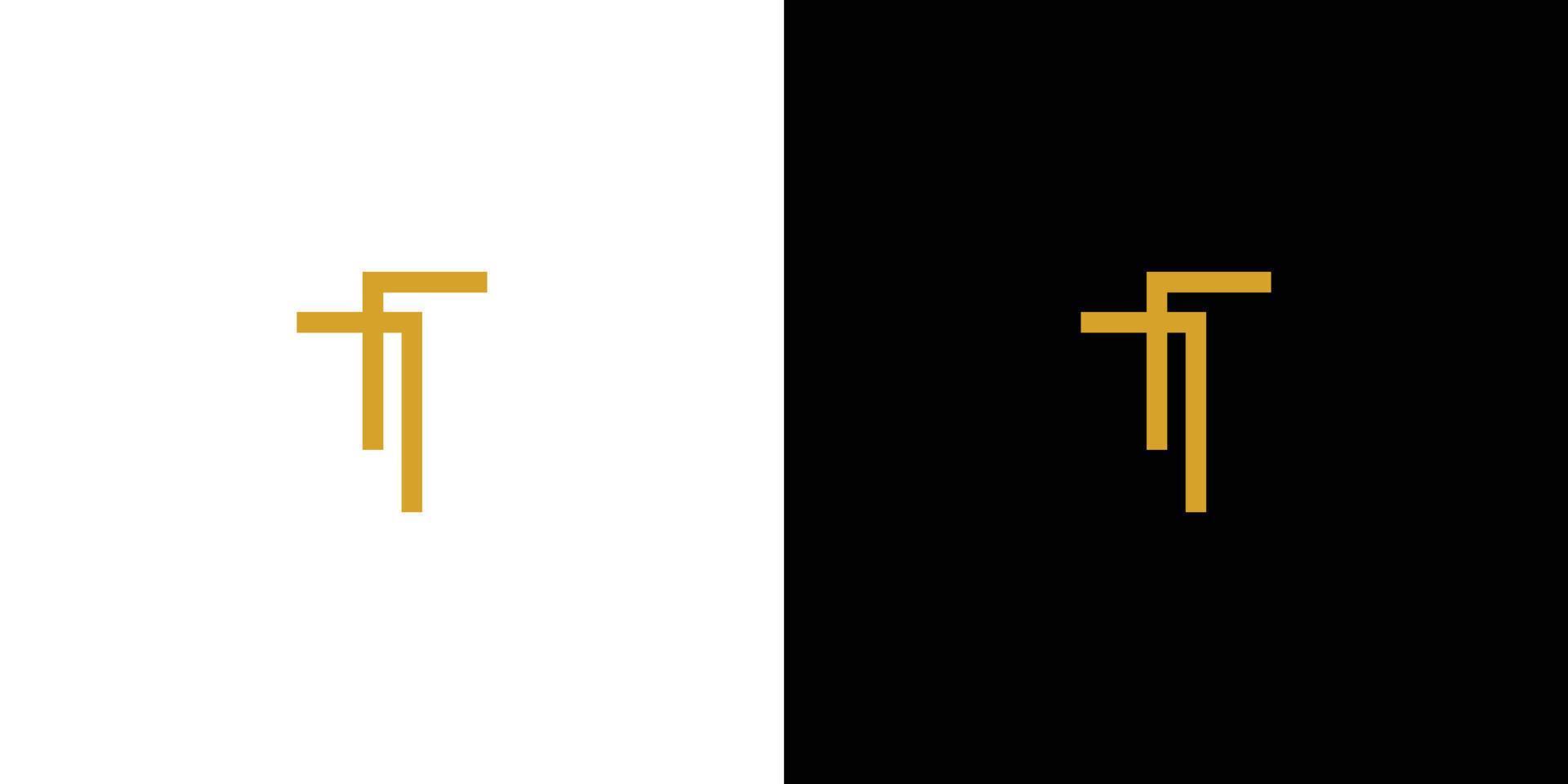 modern och unik logotypdesign med t-bokstavsinitialer vektor