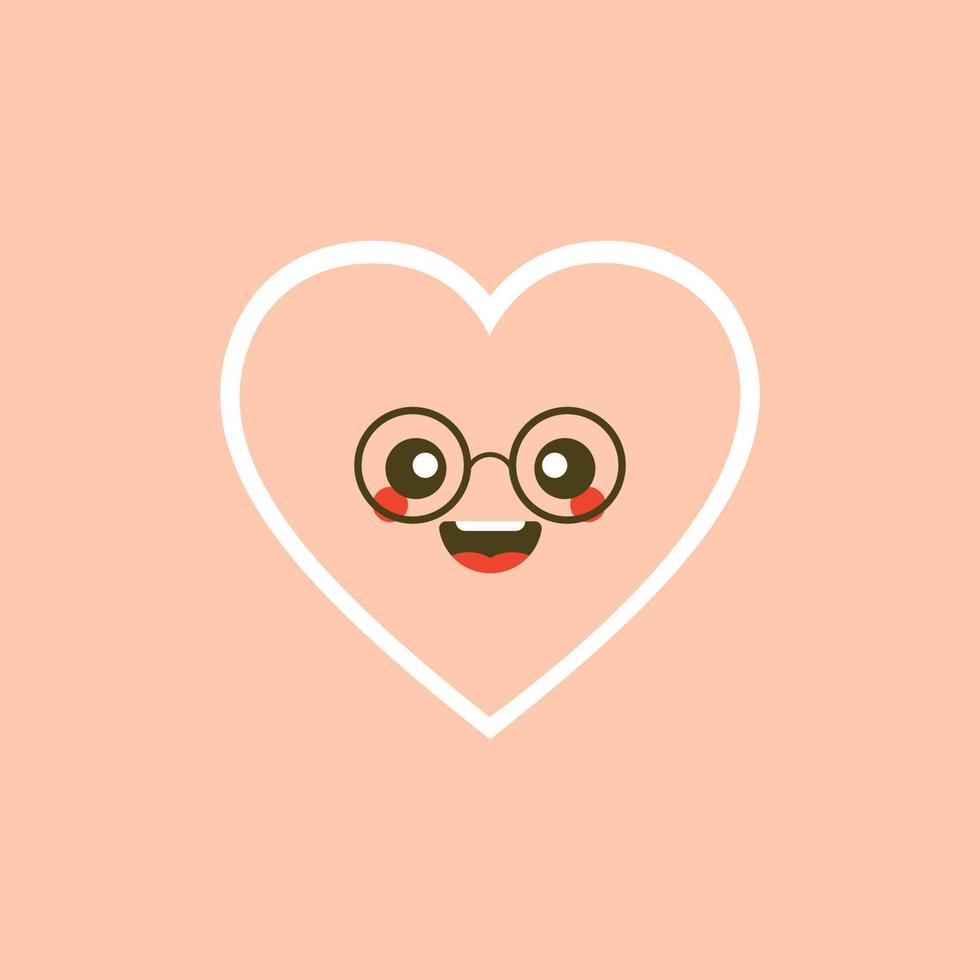 niedlicher satz von feiertags-valentinstag-lustiger zeichentrickfigur von emoji-herzen. vektorillustration des netten und kawaii-herzens. kunstdesign für valentinstaggrüße und karte, web, banner, liebessymbol vektor