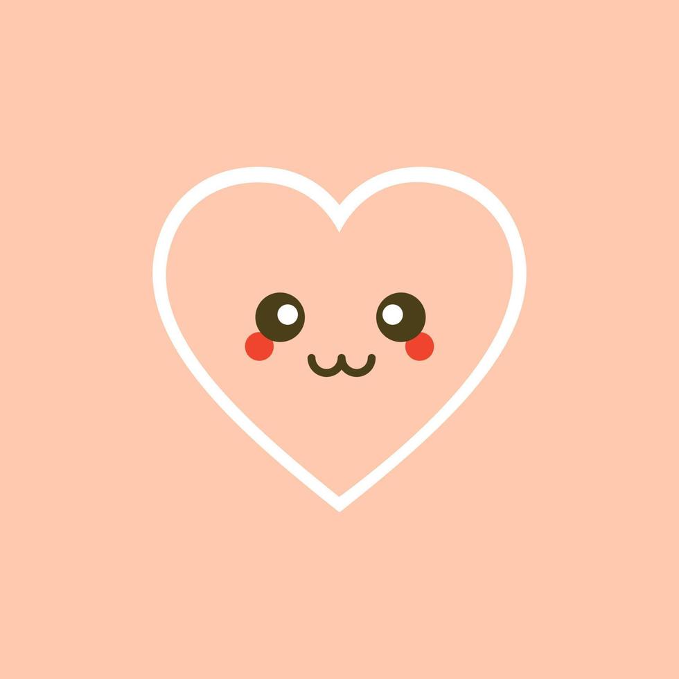 niedlicher satz von feiertags-valentinstag-lustiger zeichentrickfigur von emoji-herzen. vektorillustration des netten und kawaii-herzens. kunstdesign für valentinstaggrüße und karte, web, banner, liebessymbol vektor