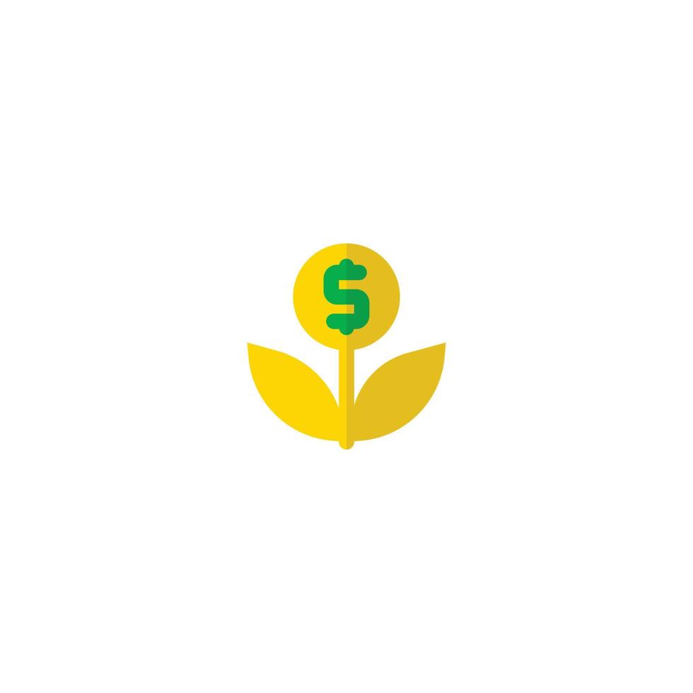 investeringar ikon. pengar växt vektor