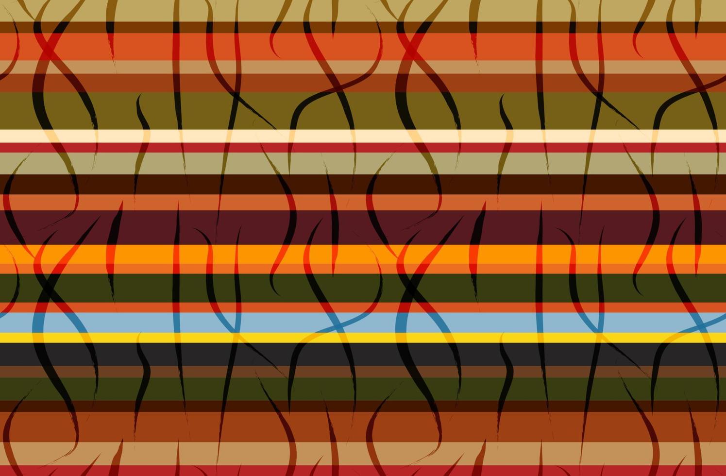 afrikanischer mustertextilhintergrund, nahtloser druckstoff, ethnische handgemachte verzierung, tribal gestreifte motive. Vektor-Afro-Textur, Pareo-Wickelkleid, Teppich-Batik-Banner-Vorlage vektor