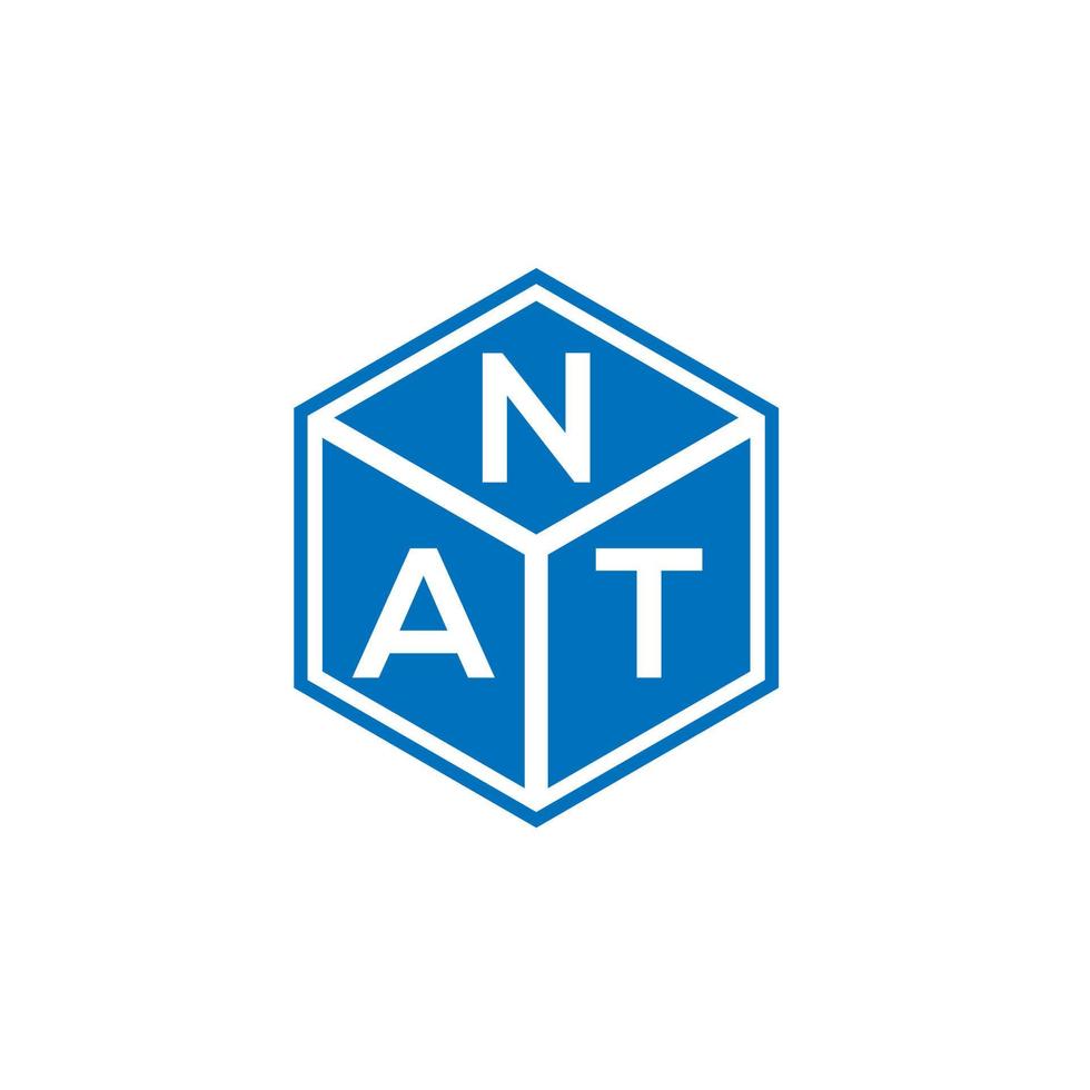 nat brev logotyp design på svart bakgrund. nat kreativa initialer brev logotyp koncept. nat bokstavsdesign. vektor