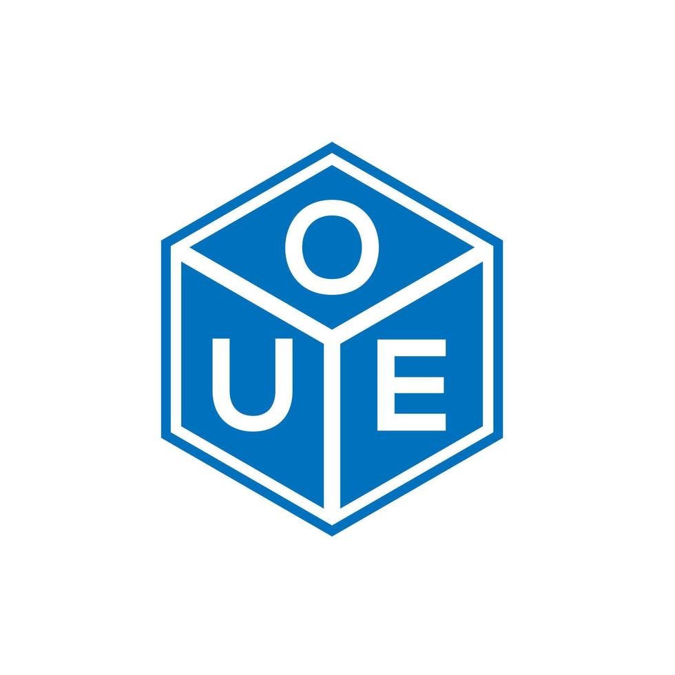 oue-Buchstaben-Logo-Design auf schwarzem Hintergrund. ou kreative Initialen schreiben Logo-Konzept. ou Briefgestaltung. vektor