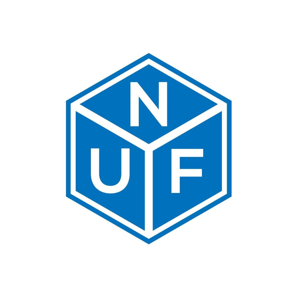 nuf-Buchstaben-Logo-Design auf schwarzem Hintergrund. nuf kreatives Initialen-Buchstaben-Logo-Konzept. nuf Briefgestaltung. vektor