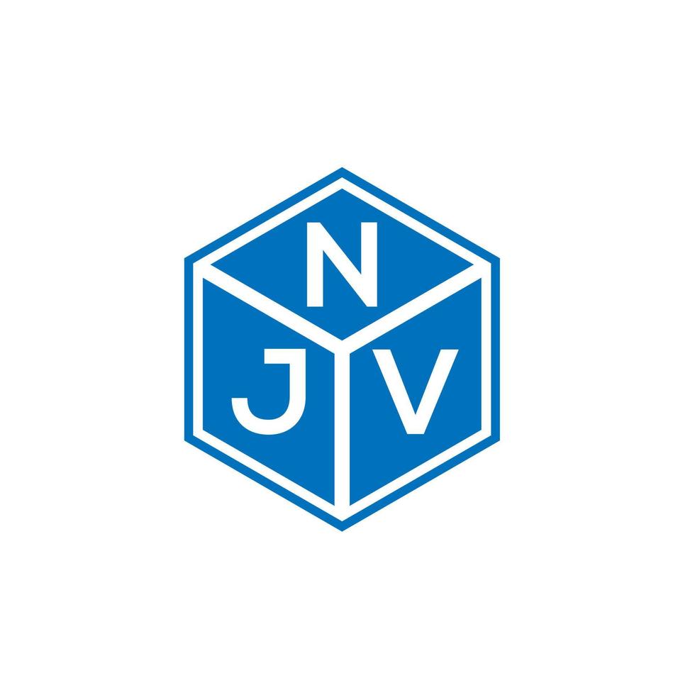 njv brev logotyp design på svart bakgrund. njv kreativa initialer bokstavslogotyp koncept. njv bokstavsdesign. vektor