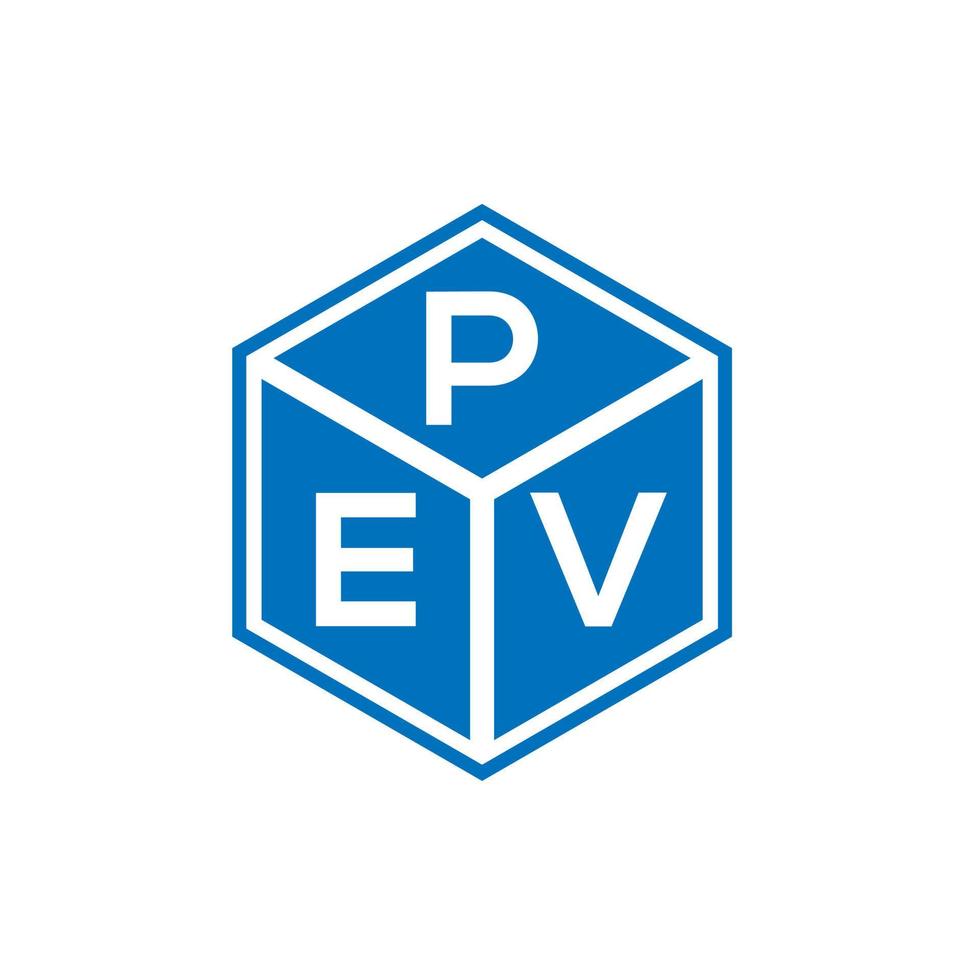 PEV-Brief-Logo-Design auf schwarzem Hintergrund. pev kreative Initialen schreiben Logo-Konzept. PEV-Buchstaben-Design. vektor