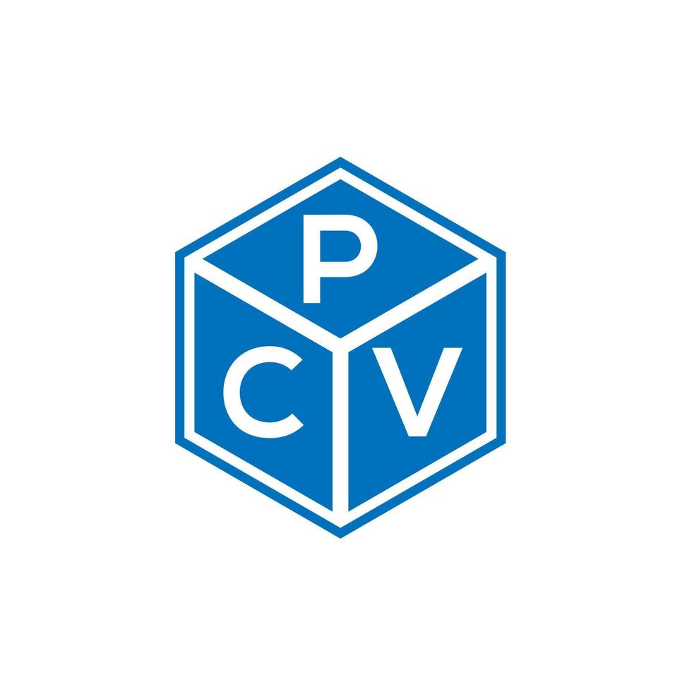 PCV-Brief-Logo-Design auf schwarzem Hintergrund. pcv kreative Initialen schreiben Logo-Konzept. PCV-Briefgestaltung. vektor