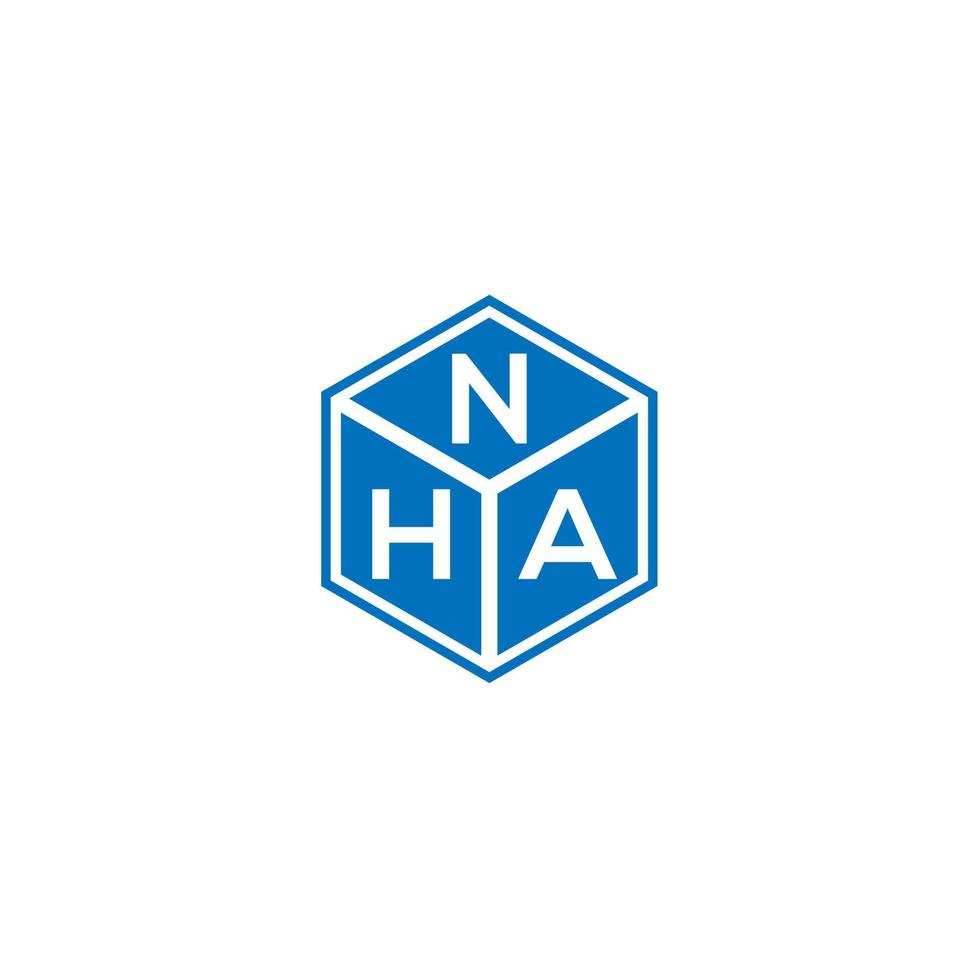 nha-Buchstaben-Logo-Design auf schwarzem Hintergrund. nha kreatives Initialen-Buchstaben-Logo-Konzept. nha Briefgestaltung. vektor