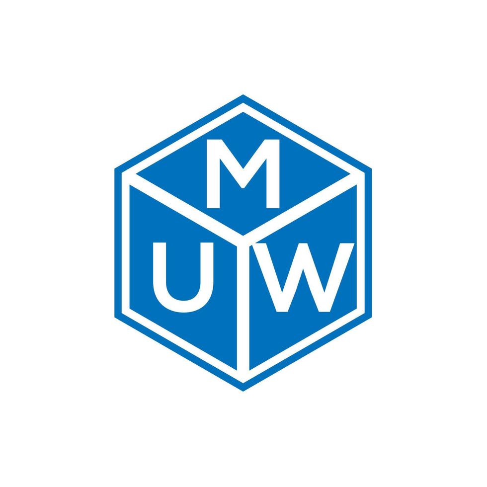 mw-Buchstaben-Logo-Design auf schwarzem Hintergrund. muw kreative Initialen schreiben Logo-Konzept. muw Briefgestaltung. vektor