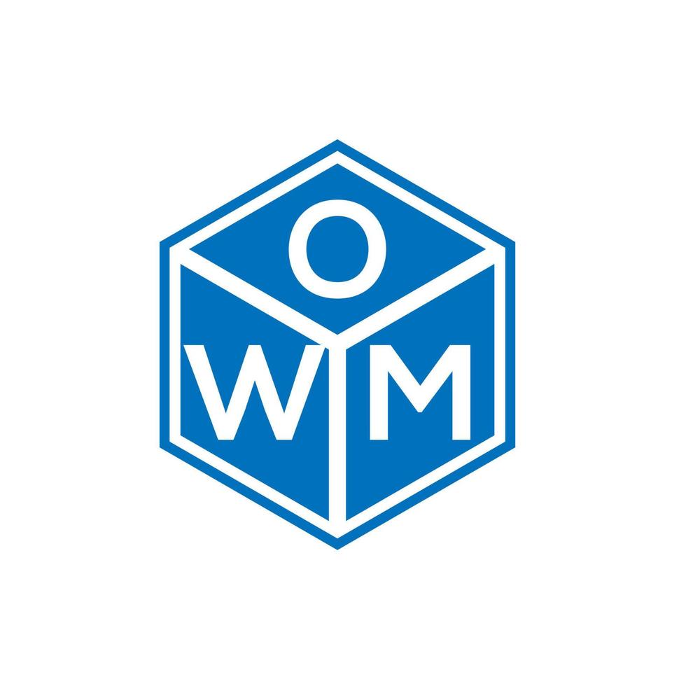 owm-Brief-Logo-Design auf schwarzem Hintergrund. owm kreative Initialen schreiben Logo-Konzept. owm Briefgestaltung. vektor