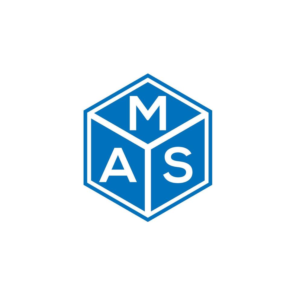 mas brev logotyp design på svart bakgrund. mas kreativa initialer brev logotyp koncept. mas bokstavsdesign. vektor