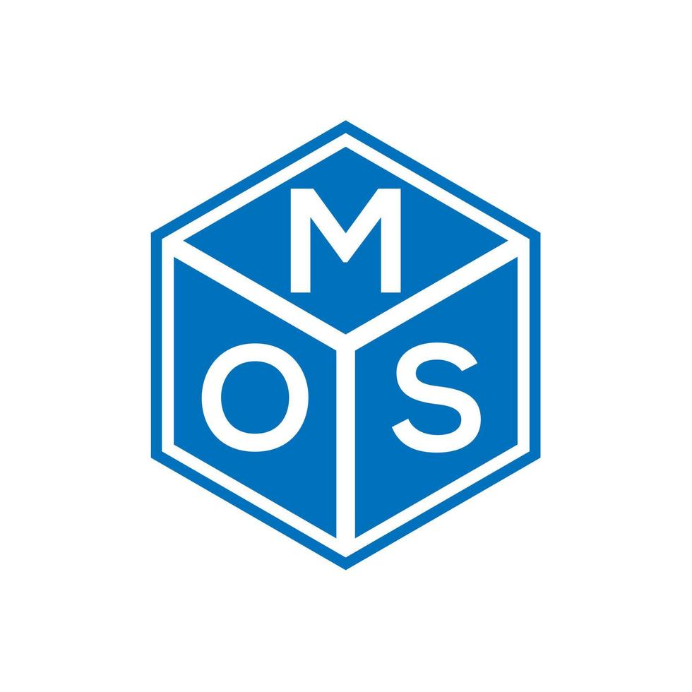 mos-Brief-Logo-Design auf schwarzem Hintergrund. mos kreative Initialen schreiben Logo-Konzept. mos Briefgestaltung. vektor