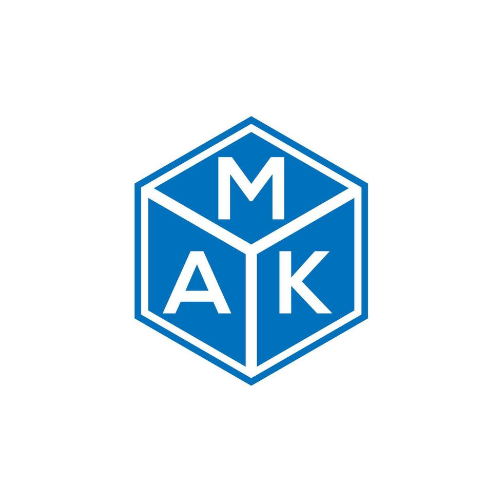 mak-Buchstaben-Logo-Design auf schwarzem Hintergrund. mak kreative Initialen schreiben Logo-Konzept. Briefgestaltung machen. vektor