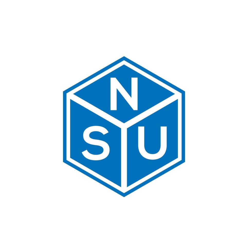 nsu-Brief-Logo-Design auf schwarzem Hintergrund. nsu kreatives Initialen-Buchstaben-Logo-Konzept. nsu-Briefgestaltung. vektor