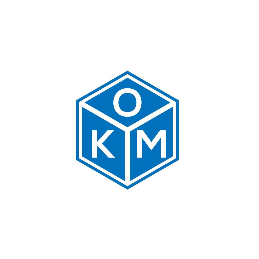 okm kreativa initialer brev logotyp koncept. okm letter design.okm letter logo design på svart bakgrund. okm kreativa initialer brev logotyp koncept. okm bokstavsdesign. vektor