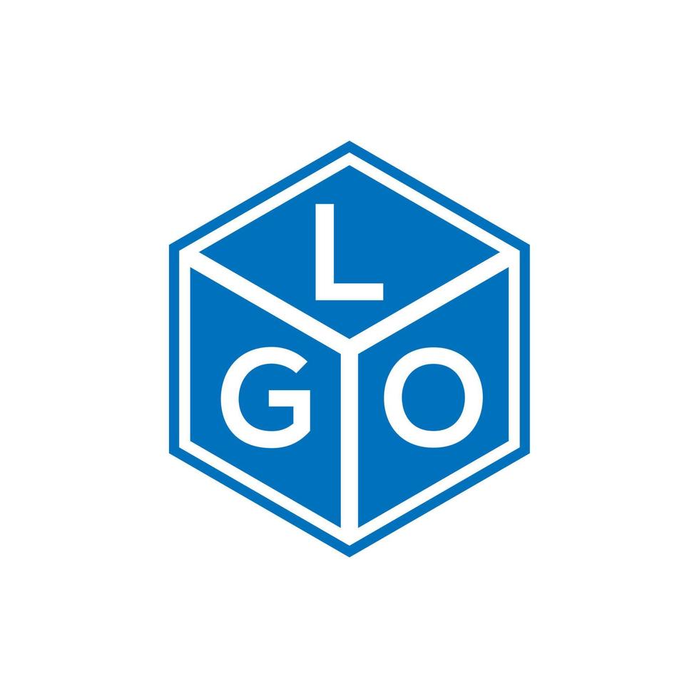 Logo-Design mit lgo-Buchstaben auf schwarzem Hintergrund. lgo kreative Initialen schreiben Logo-Konzept. lgo Briefgestaltung. vektor