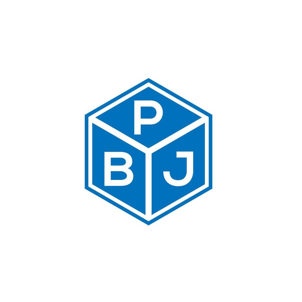 pbj brev logotyp design på svart bakgrund. pbj kreativa initialer bokstavslogotyp koncept. pbj bokstavsdesign. vektor