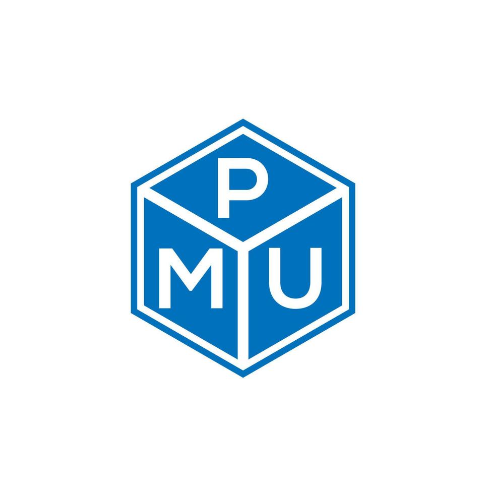 PMU-Brief-Logo-Design auf schwarzem Hintergrund. pmu kreative Initialen schreiben Logo-Konzept. pmu Briefgestaltung. vektor