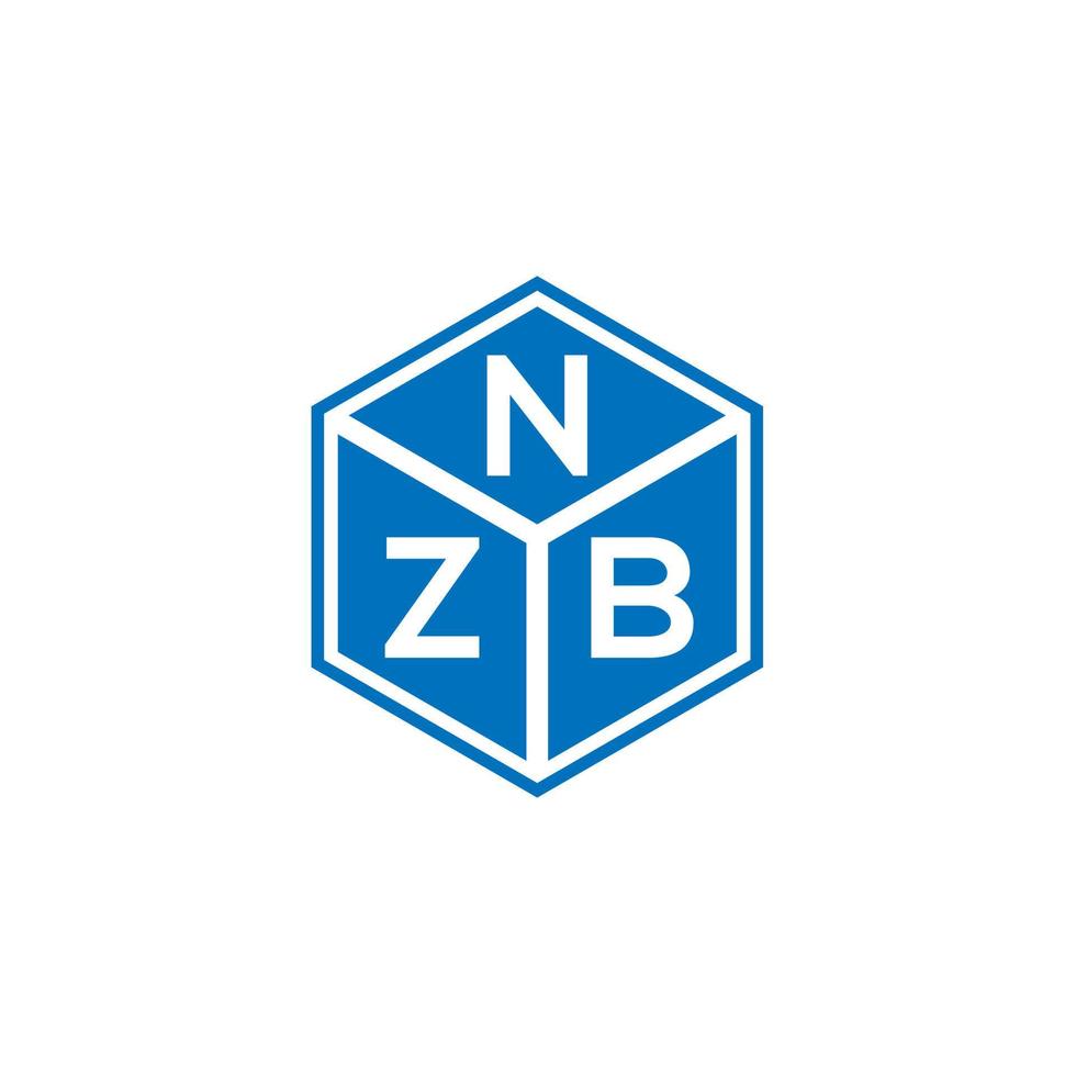 nzb-Brief-Logo-Design auf schwarzem Hintergrund. nzb kreative Initialen schreiben Logo-Konzept. nzb Briefgestaltung. vektor