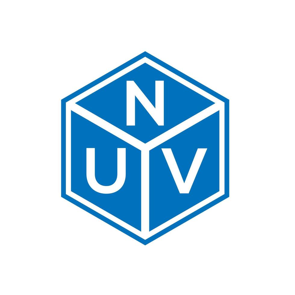 nuv-Buchstaben-Logo-Design auf schwarzem Hintergrund. nuv kreative Initialen schreiben Logo-Konzept. Nuv-Buchstaben-Design. vektor