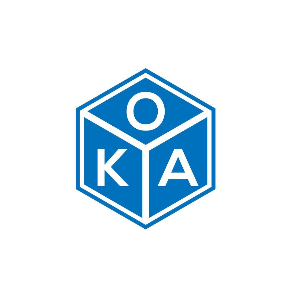 oka brev logotyp design på svart bakgrund. oka kreativa initialer bokstavslogotyp koncept. ok bokstavsdesign. vektor