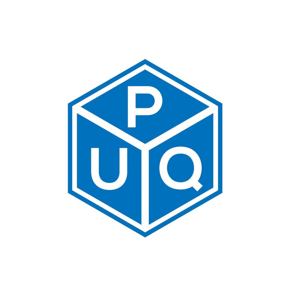 Puq-Brief-Logo-Design auf schwarzem Hintergrund. puq kreative Initialen schreiben Logo-Konzept. Puq Briefdesign. vektor