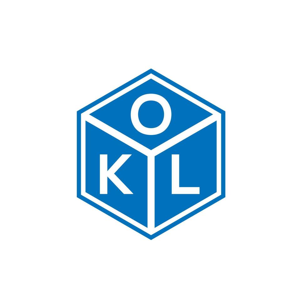 okl brev logotyp design på svart bakgrund. okl kreativa initialer brev logotyp koncept. okl bokstavsdesign. vektor