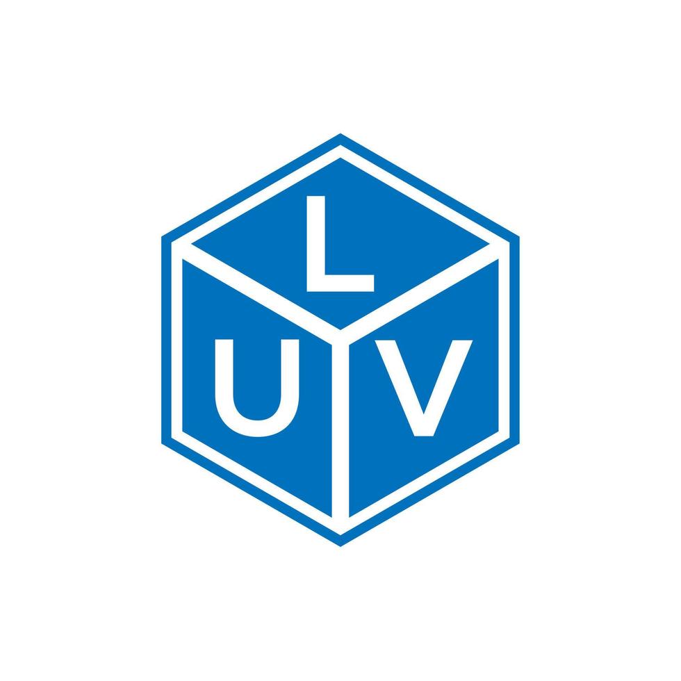 luv-Buchstaben-Logo-Design auf schwarzem Hintergrund. luv kreative Initialen schreiben Logo-Konzept. Liebe Briefgestaltung. vektor