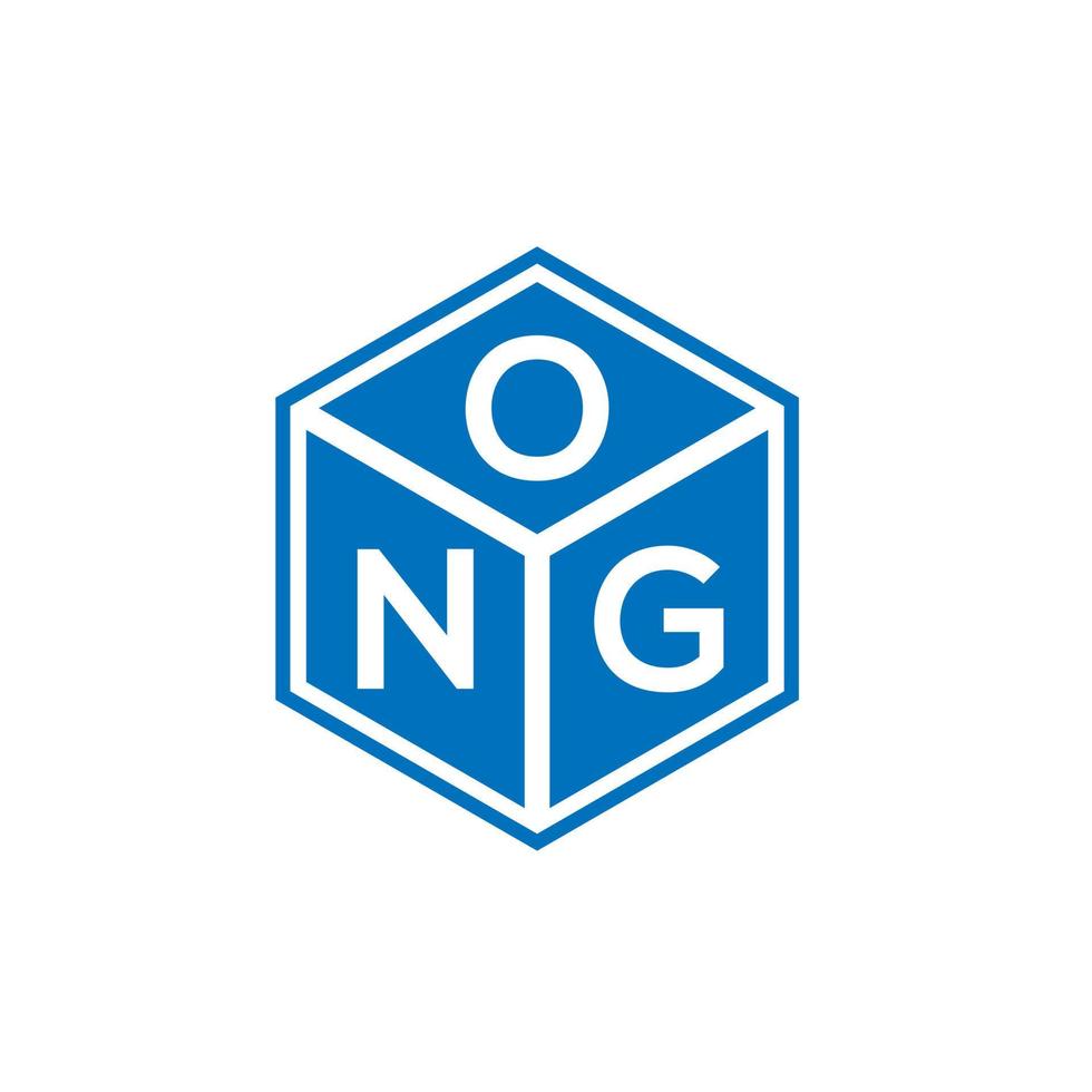 ong kreative Initialen schreiben Logo-Konzept. ong-Buchstaben-Design.ong-Buchstaben-Logo-Design auf schwarzem Hintergrund. ong kreative Initialen schreiben Logo-Konzept. lange Briefgestaltung. vektor