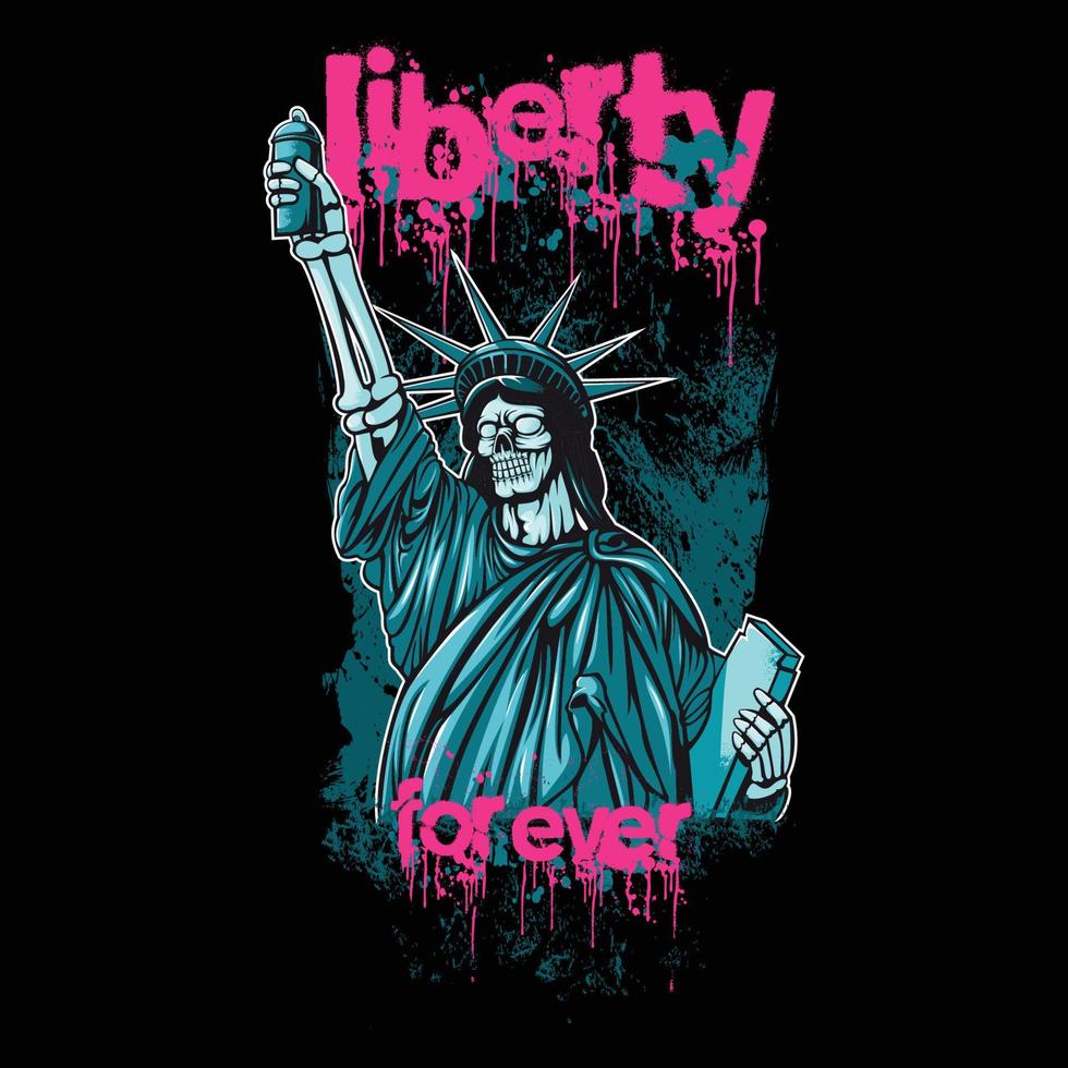 liberty forever t-shirt.kan användas för t-shirttryck, muggtryck, kuddar, modetrycksdesign, barnkläder, babyshower, hälsningar och vykort. t-shirt design vektor