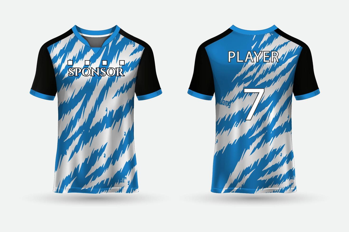 tshirt jersey design bakgrund för sport utomhus framifrån och bakifrån vektor