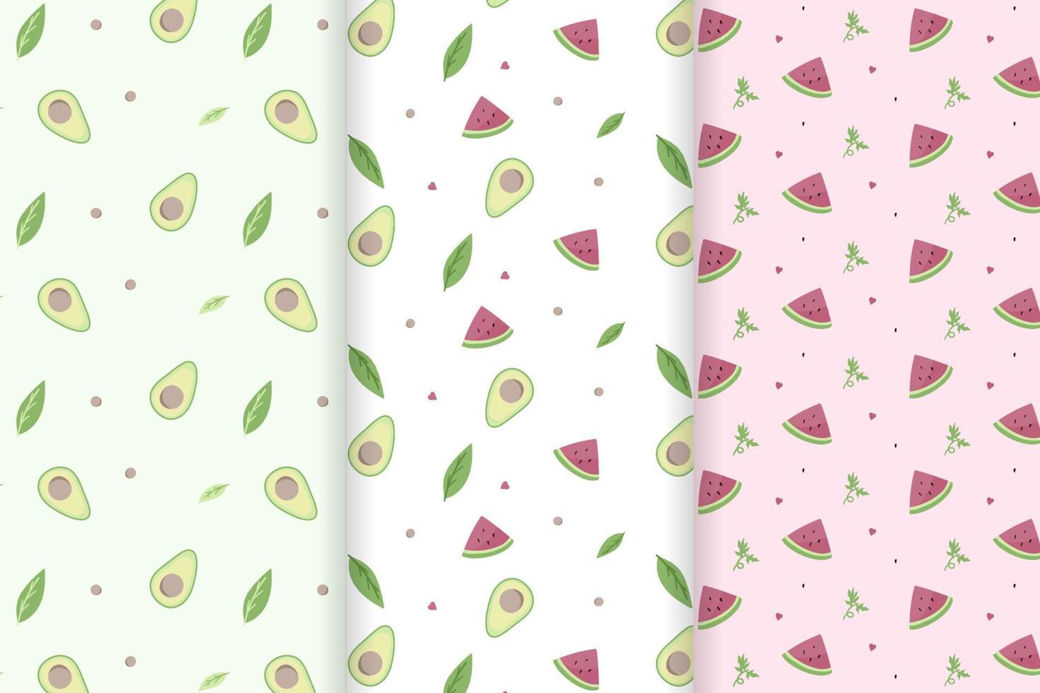 avokado och vattenmelon mönster vektor