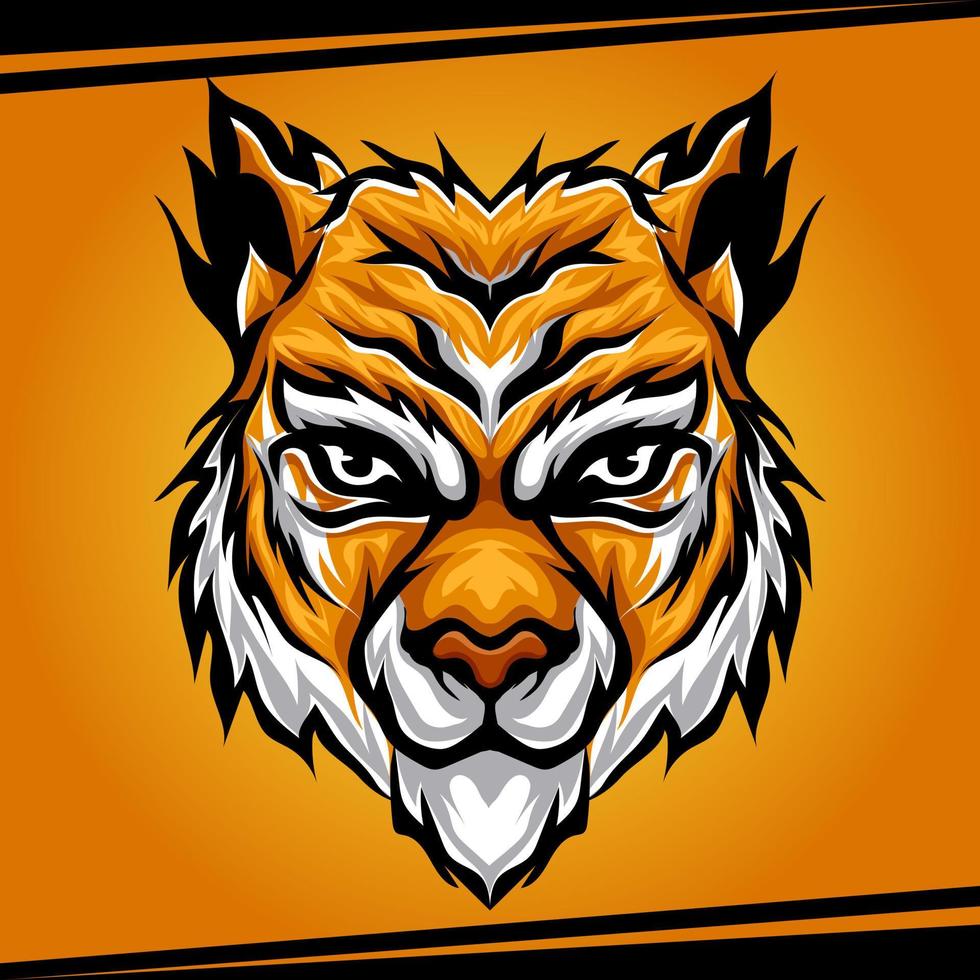 huvud tiger djur maskot för sport och esports logotyp vektorillustration vektor