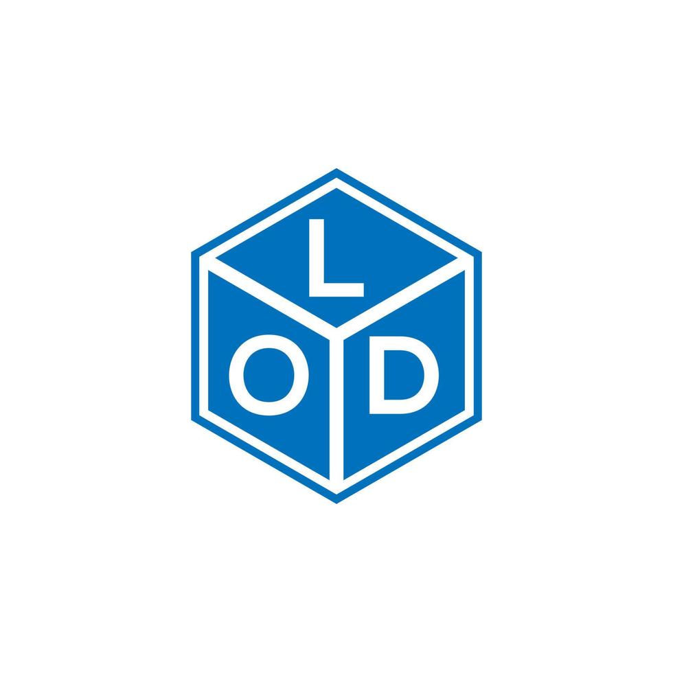 lod-Buchstaben-Logo-Design auf schwarzem Hintergrund. lod kreative Initialen schreiben Logo-Konzept. lod Briefgestaltung. vektor