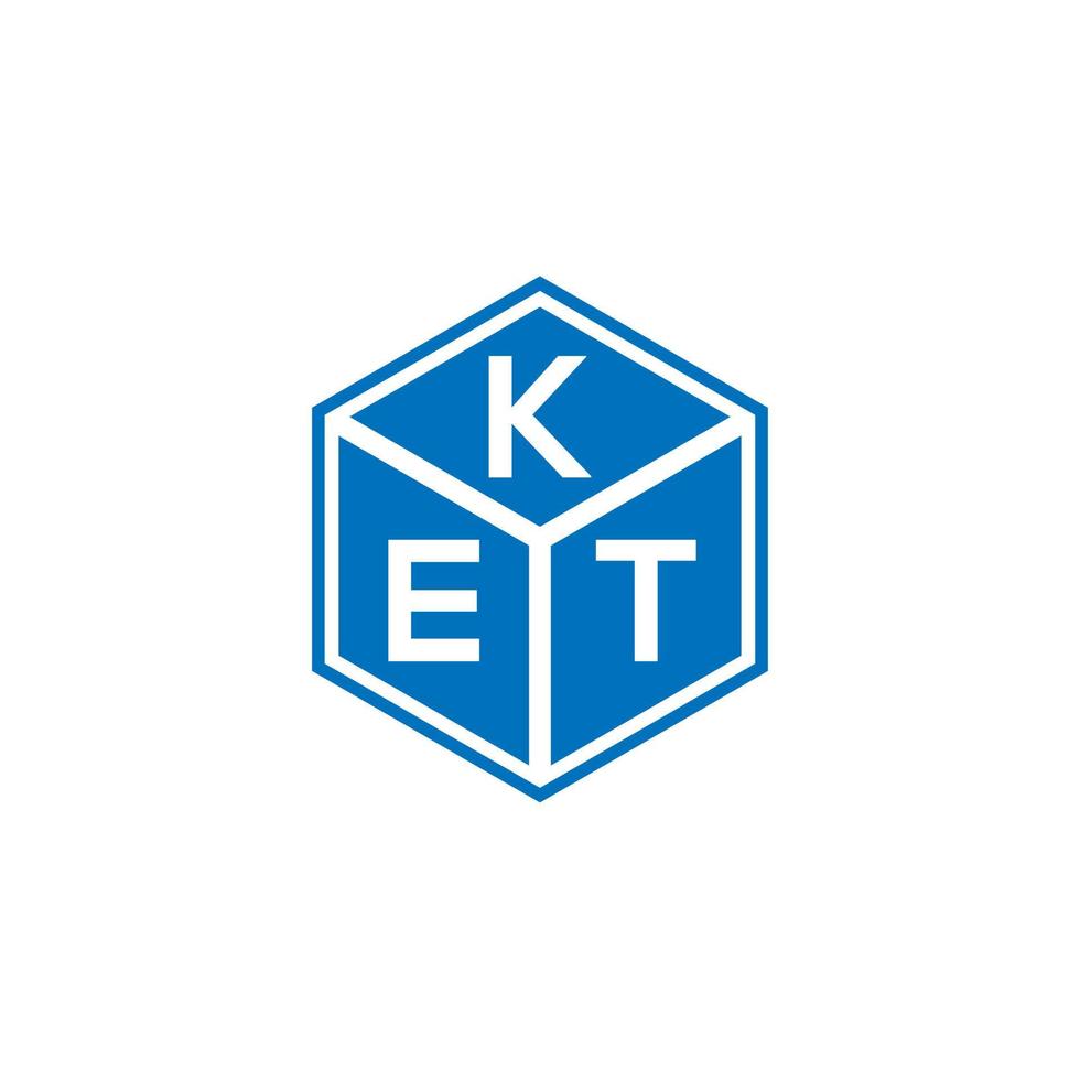 KET-Brief-Logo-Design auf schwarzem Hintergrund. ket kreative Initialen schreiben Logo-Konzept. Briefdesign. vektor