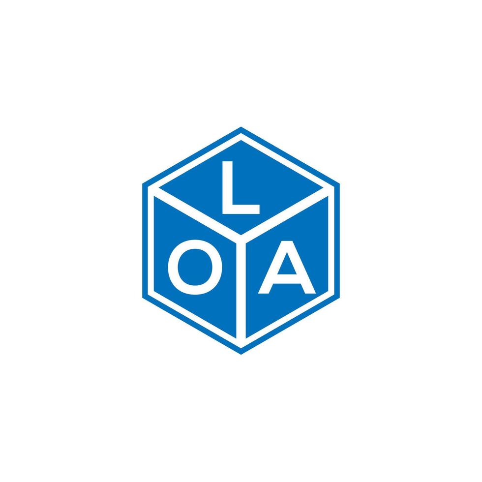 Loa-Buchstaben-Logo-Design auf schwarzem Hintergrund. loa kreative Initialen schreiben Logo-Konzept. Loa Briefdesign. vektor