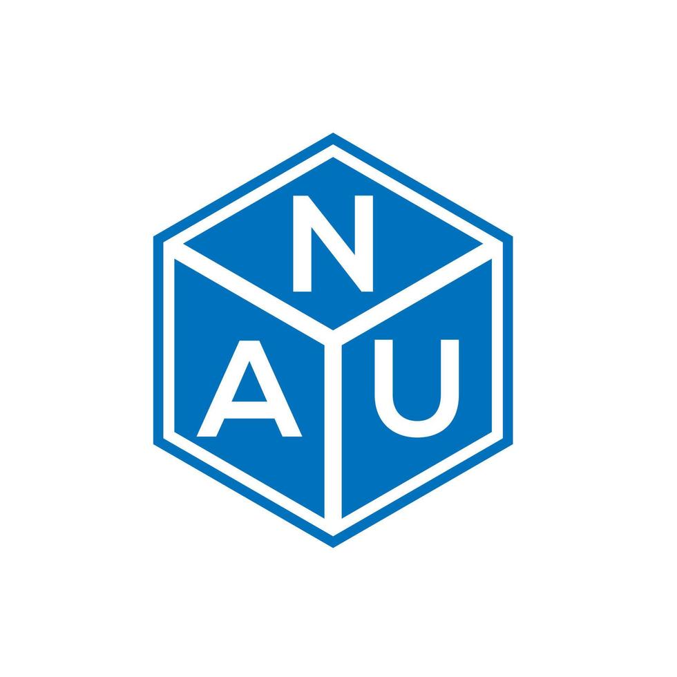 nau brev logotyp design på svart bakgrund. nau kreativa initialer bokstavslogotyp koncept. nau bokstavsdesign. vektor