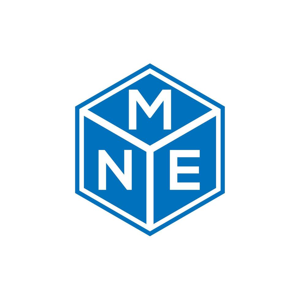 MNE-Brief-Logo-Design auf schwarzem Hintergrund. mne kreative Initialen schreiben Logo-Konzept. mne Briefgestaltung. vektor