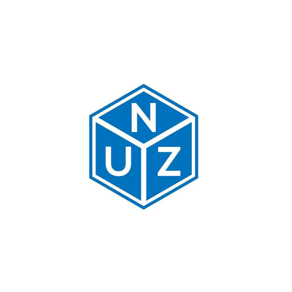 Nuz-Brief-Logo-Design auf schwarzem Hintergrund. nuz kreative Initialen schreiben Logo-Konzept. Nuz-Buchstaben-Design. vektor