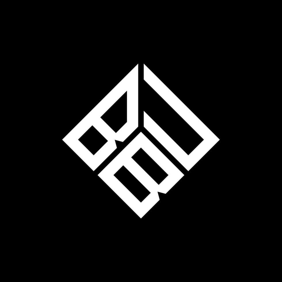Bub-Brief-Logo-Design auf schwarzem Hintergrund. Bub kreative Initialen schreiben Logo-Konzept. Bub-Buchstaben-Design. vektor