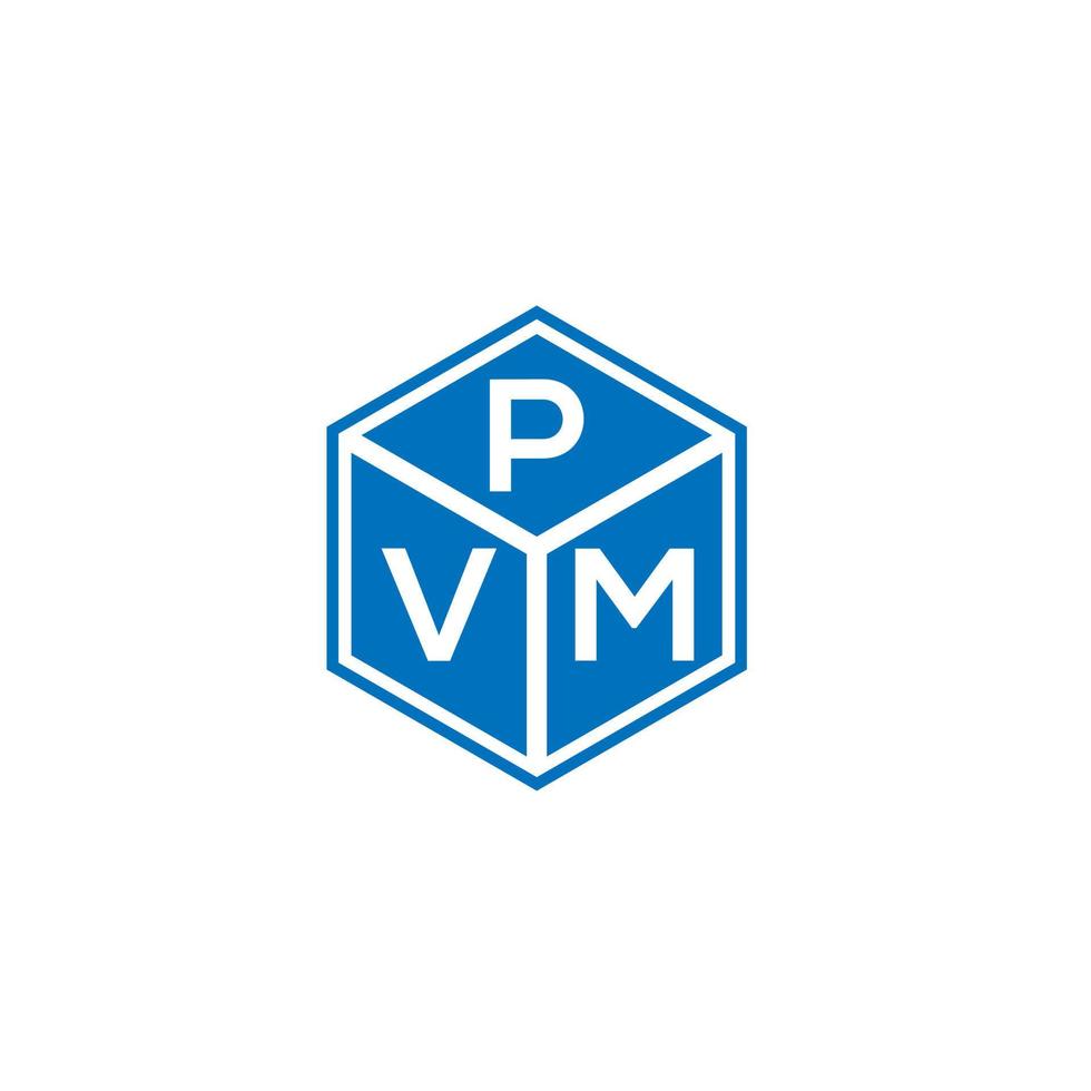 pvm-Brief-Logo-Design auf schwarzem Hintergrund. pvm kreative Initialen schreiben Logo-Konzept. PVM-Buchstaben-Design. vektor