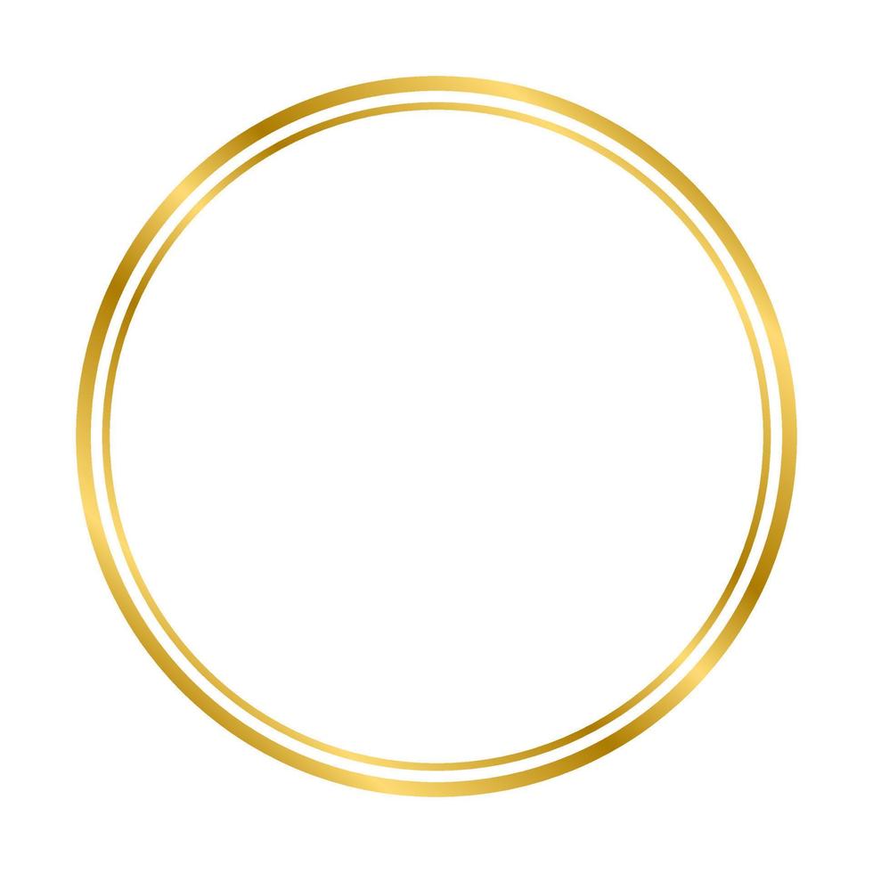 Goldglänzender, leuchtender Vintage-Kreisrahmen mit Schatten isoliert auf weißem Hintergrund. goldener realistischer quadratischer rand. Vektor-Illustration vektor