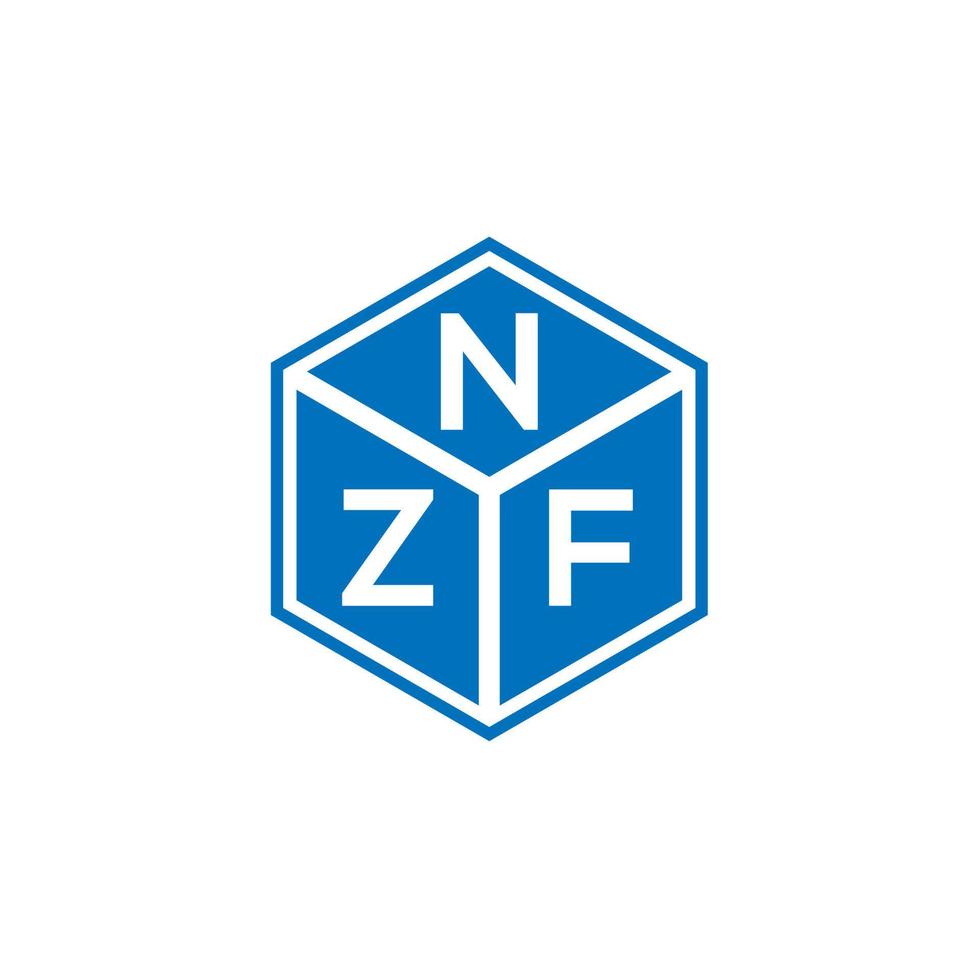 nzf-Buchstaben-Logo-Design auf schwarzem Hintergrund. nzf kreative Initialen schreiben Logo-Konzept. nzf Briefgestaltung. vektor