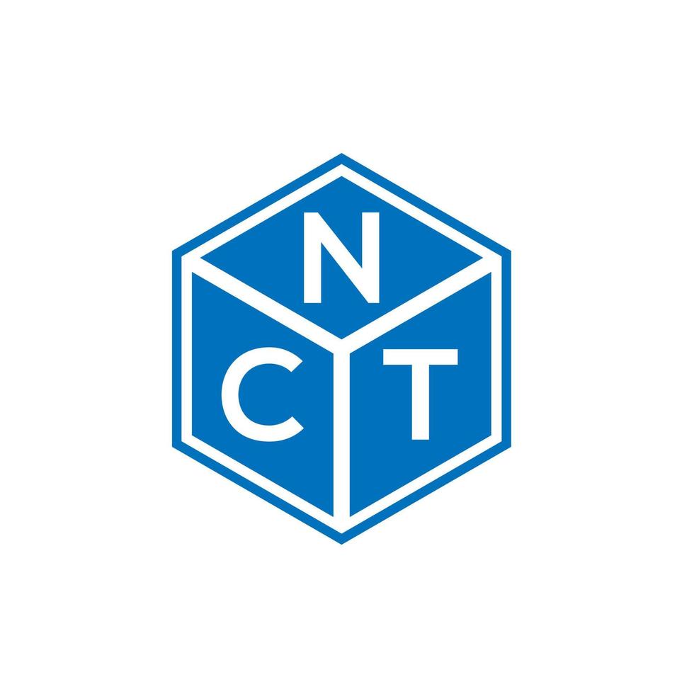 nct-Buchstaben-Logo-Design auf schwarzem Hintergrund. nct kreative Initialen schreiben Logo-Konzept. nct Briefgestaltung. vektor