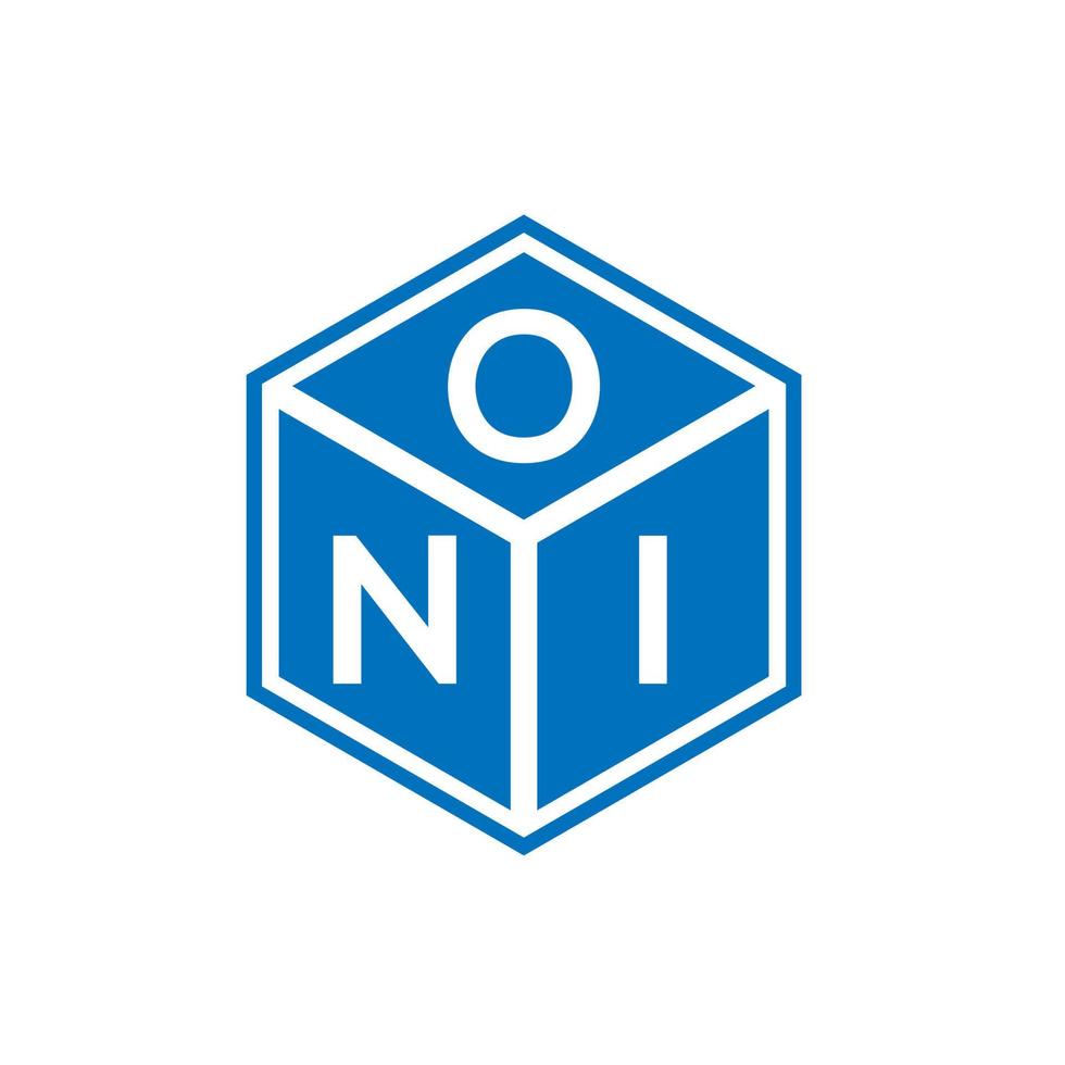 Oni-Brief-Logo-Design auf schwarzem Hintergrund. oni kreatives Initialen-Buchstaben-Logo-Konzept. Oni-Briefgestaltung. vektor