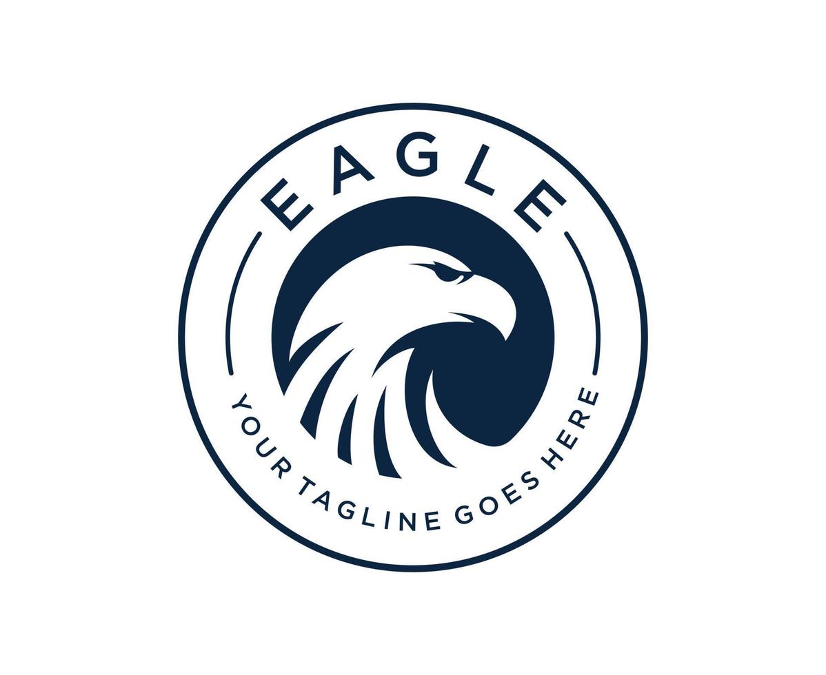 eagle logotyp med etikett stämpel emblem design vektor mall