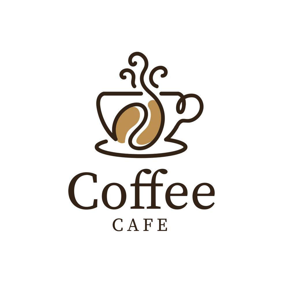 Designvorlage für das Logo einer Kaffeetasse für ein Café-Restaurantunternehmen vektor